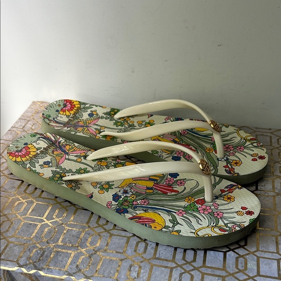 Tory Burch Promise Land Floral Flip Flop Sandal Women’s size 6.5/7 - Picture 1 of 6